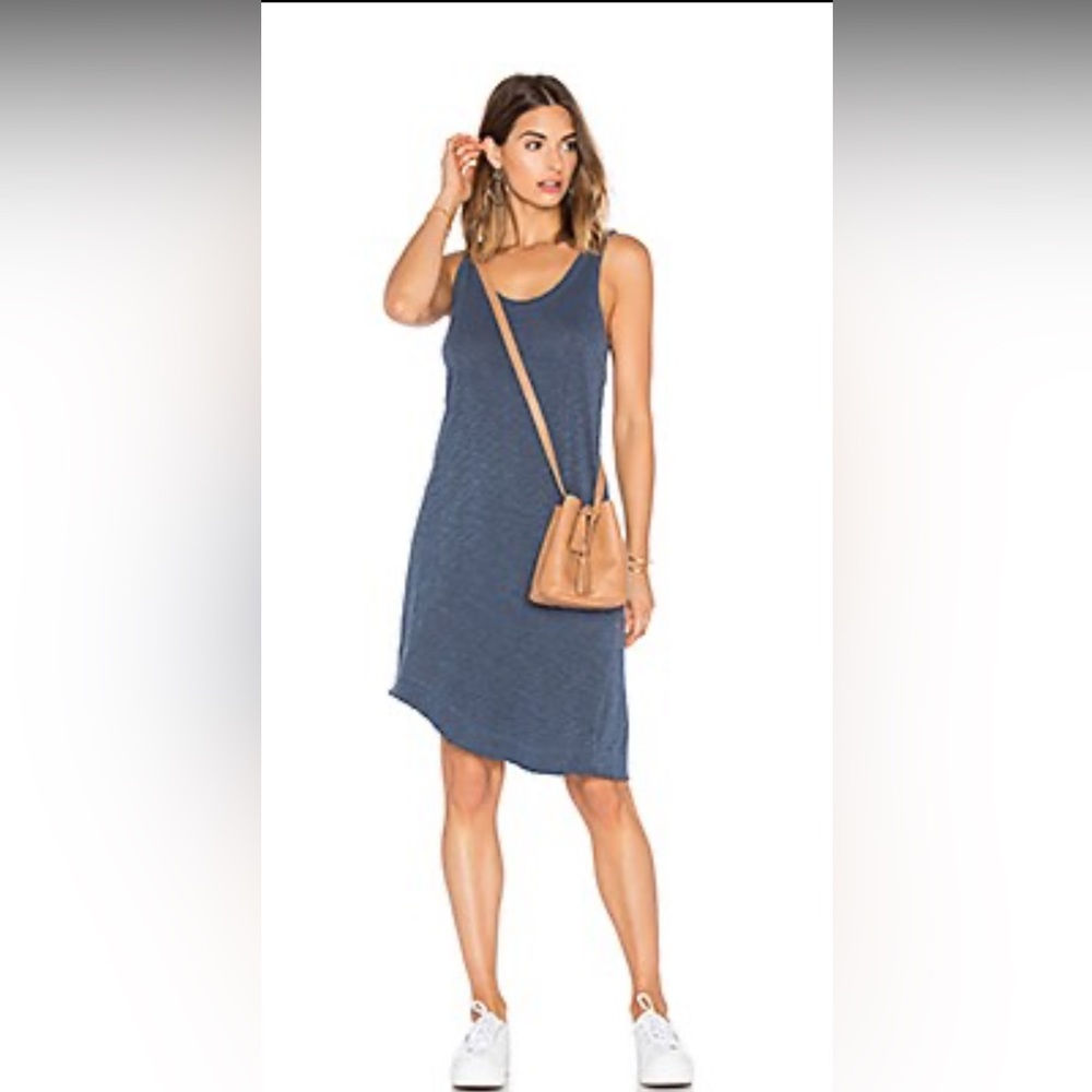 NWT Wilt Slub Twisted Hem Tank Dress in Midnight Blue Size Large